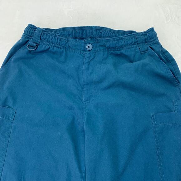 Dickies Pants Womens Medium Caribbean Blue Classic Button Elastic Scrubs Pants - Picture 3 of 8
